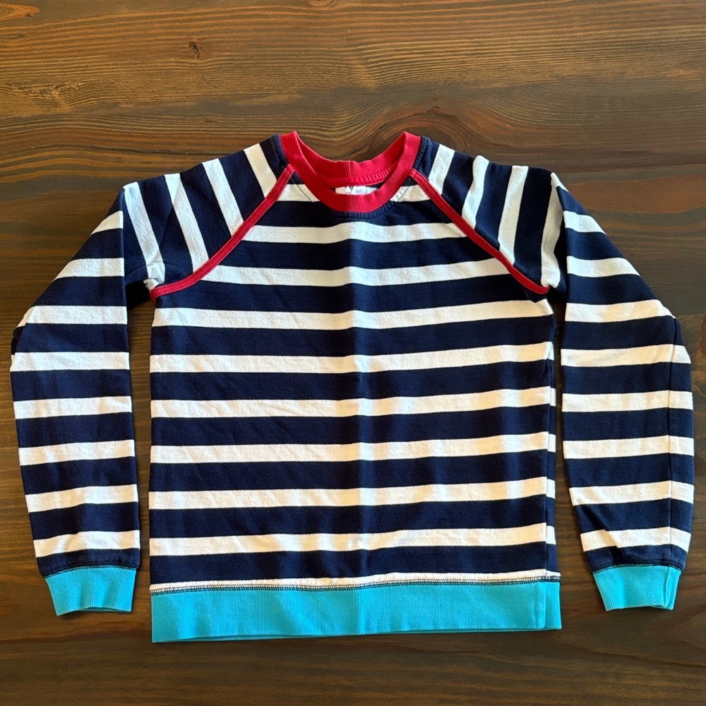 Hanna Andersson Navy and White Striped Kids Shirt